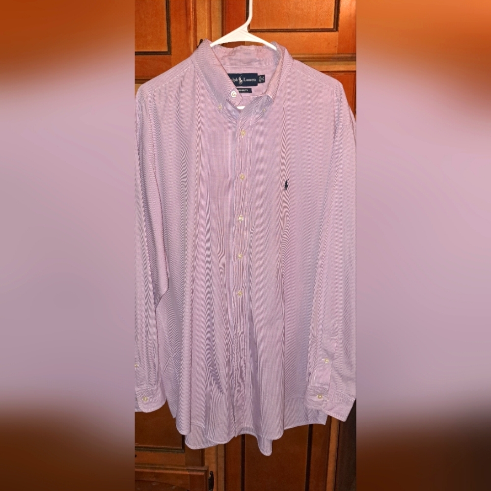 Men's Ralph Lauren Yarmouth XL Purple Gingham Button Down 100% Cotton